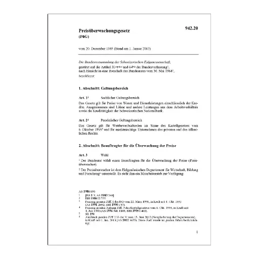 [009422] Preisüberwachungsgesetz, PüG