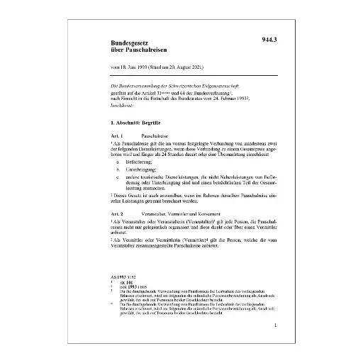 [009443] BG über Pauschalreisen