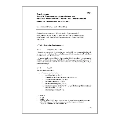 [009581] Finanzmarktinfrastrukturgesetz, FinfraG