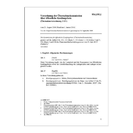 [009541951] Übernahmeverordnung, UEV