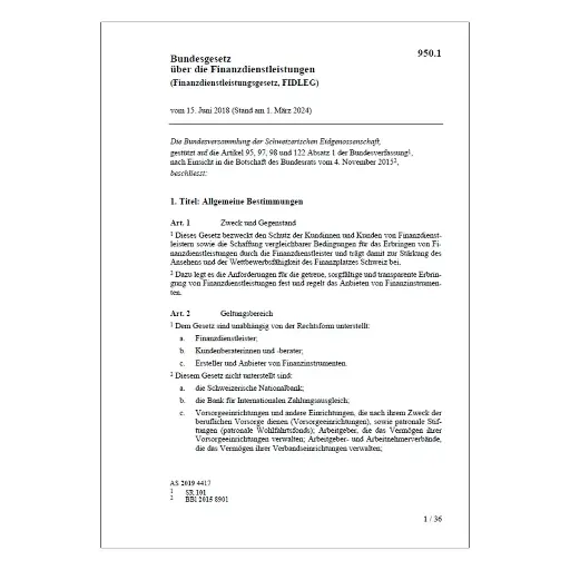 [009501] Finanzdienstleistungsgesetz, FIDLEG