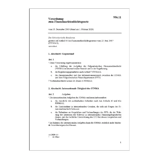 [0095611] Verordnung zum Finanzmarktaufsichtsgesetz. FINMAG-VO