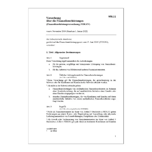 [0095011] Verordnung über die Finanzdienstleistungen (Finanzdienstleistungsverordnung, FIDLEV)