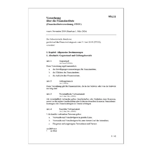 [0095411] Verordnung über die Finanzinstitute (Finanzinstitutsverordnung, FINIV)