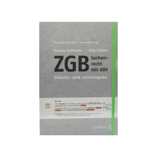[9783725574247] ZGB, Sachenrecht mit GBV, Arbeits- und Lernausgabe
