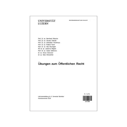 [251260] Übungen zum Öffentlichen Recht HS25