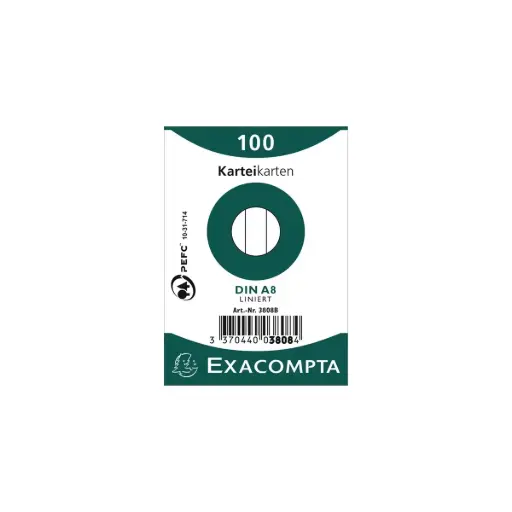 [3370440038084] EXACOMPTA Karteikarten liniert A8 weiss, 100 Stk.