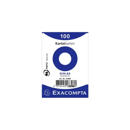 [3370440033089] EXACOMPTA Karteikarten blanko A8 weiss, 100 Stk.