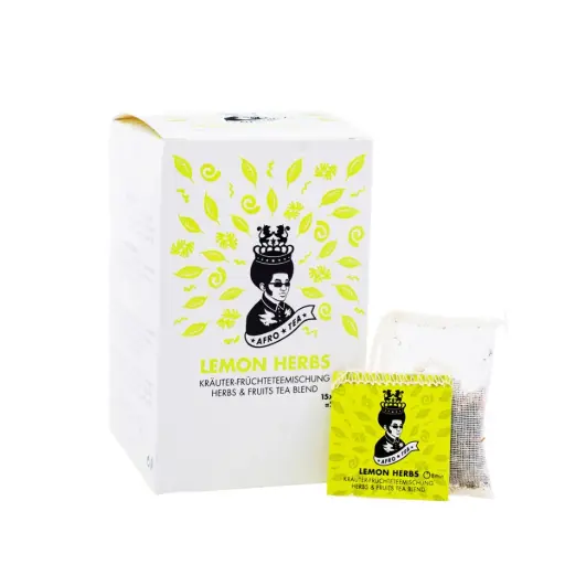 [9040200001484] AfroTea Lemon Herbs 15 handgenähte Tee-Beutel